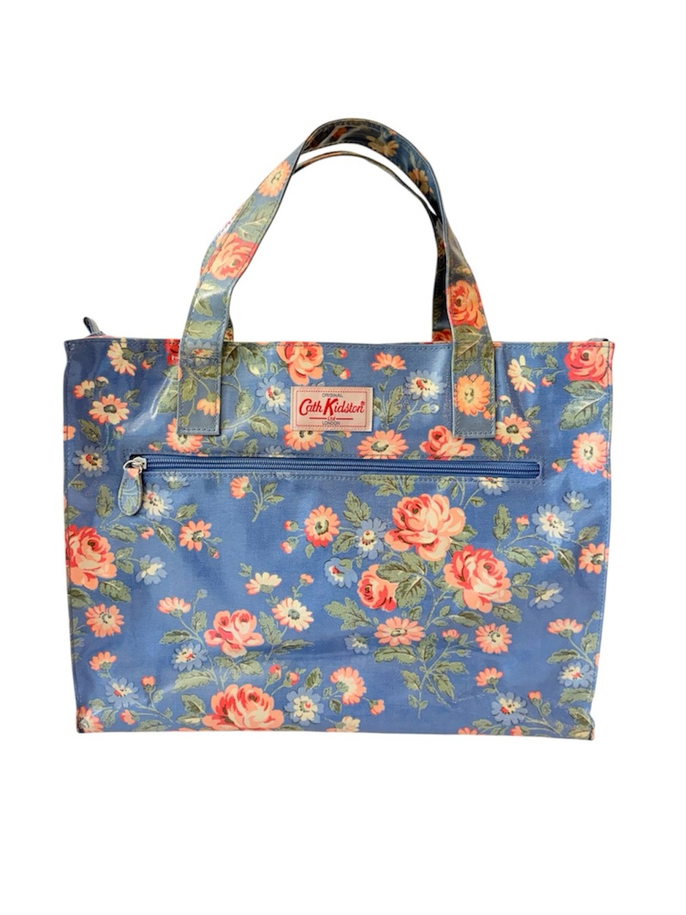 Cath Kidston Blue Floral Tote with Pink Rose Print
